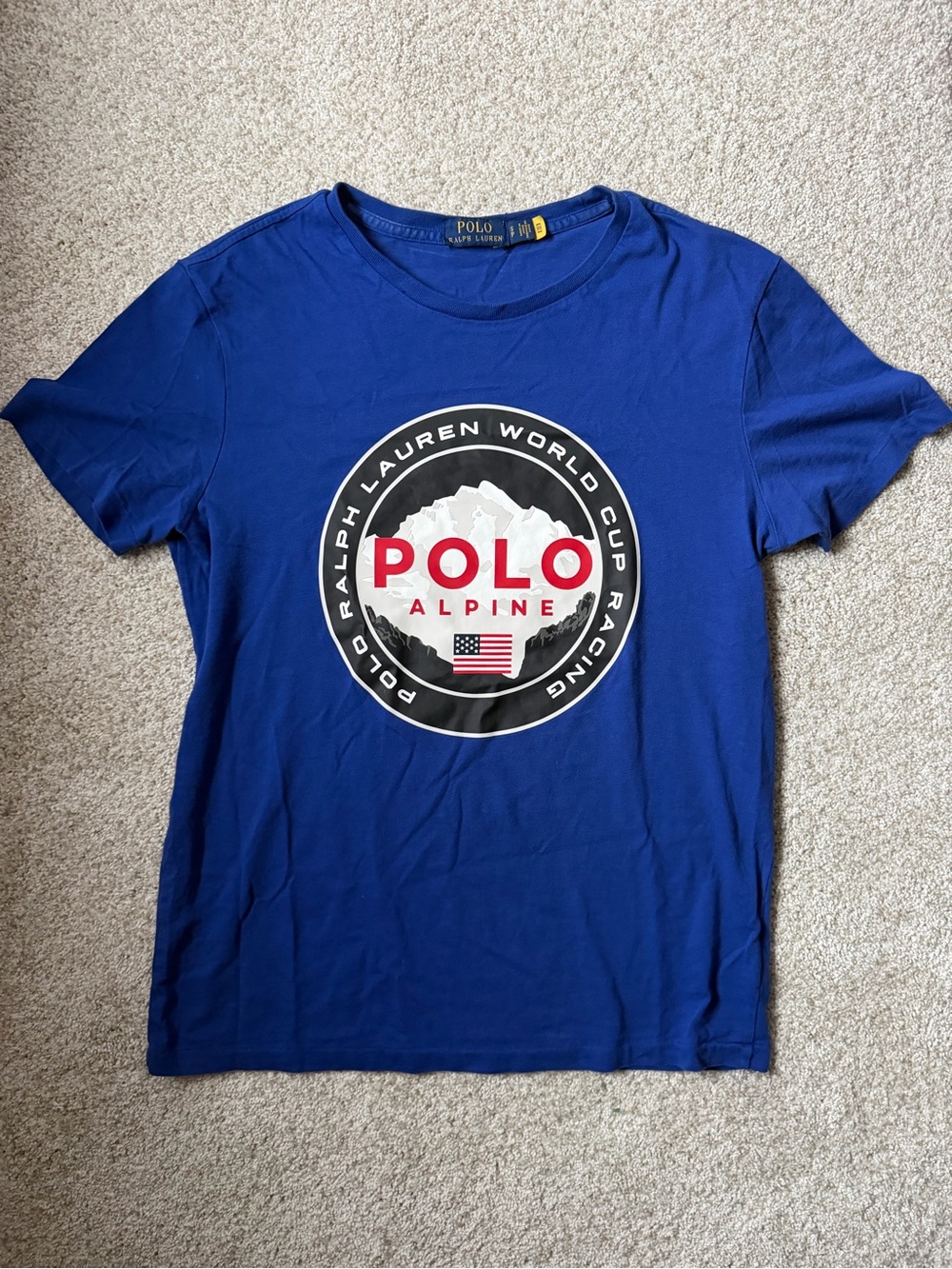 Ralph Lauren Blue Polo Alpine Graphic Short Sleeve Tee